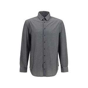 Giorgio Armani Gray Cotton Pattern Men's Shirt